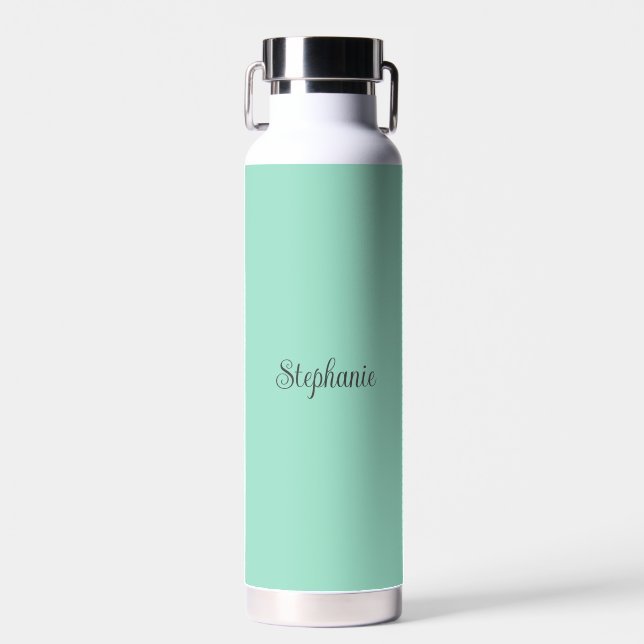 Personalisiert Ihr Name Mint Script Hochzeitswasse Trinkflasche (Vorne)