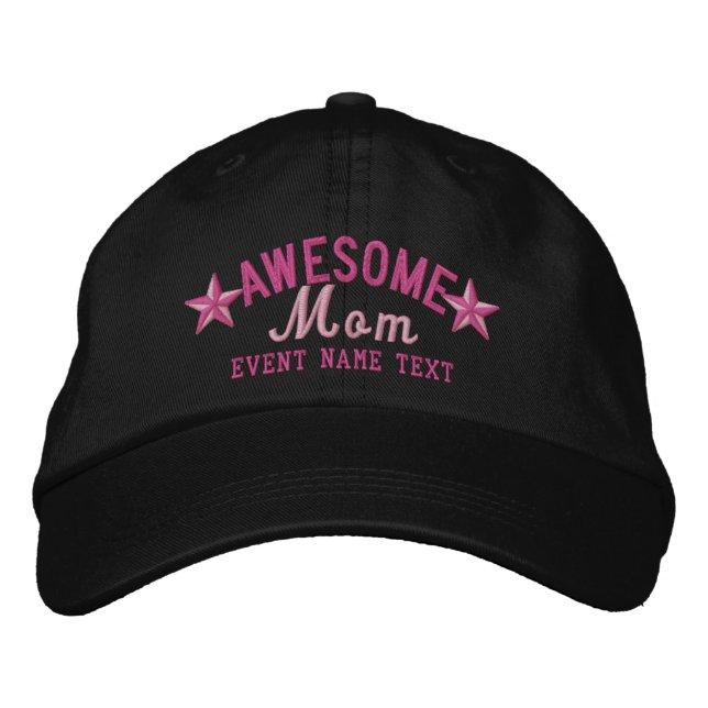 Personalisiert Ihr Name Phantastische Mama Sticker Bestickte Kappe (Vorderseite)