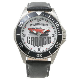 Personalisiert IHR NAME Plymouth Cuda Autogarage Armbanduhr