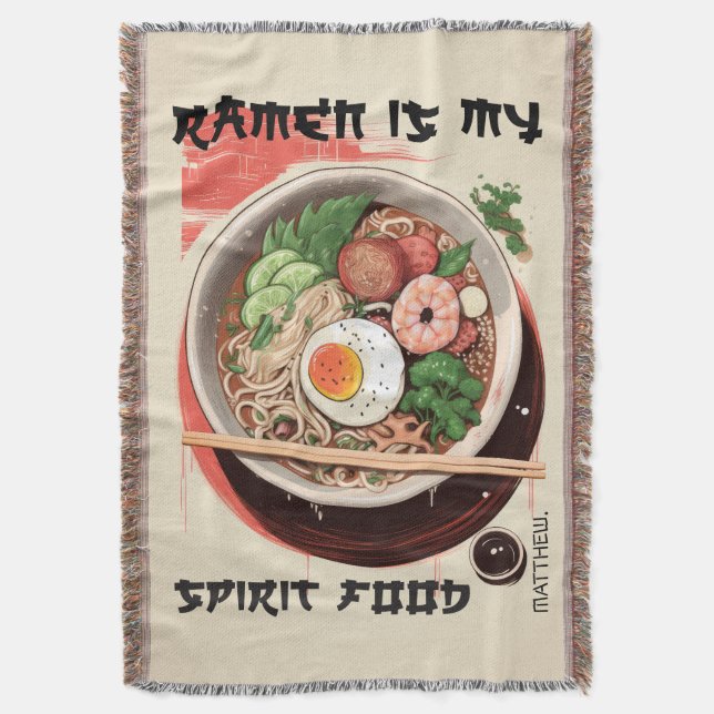 Personalisiert Ihr Name Ramen Blanket Decke (Vorderseite Vertikal)