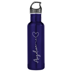 Personalisiert Ihr Name Script Blue Wedding Edelstahlflasche