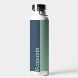 Personalisiert Ihr Name Stylisch Modern Blau Grün Trinkflasche