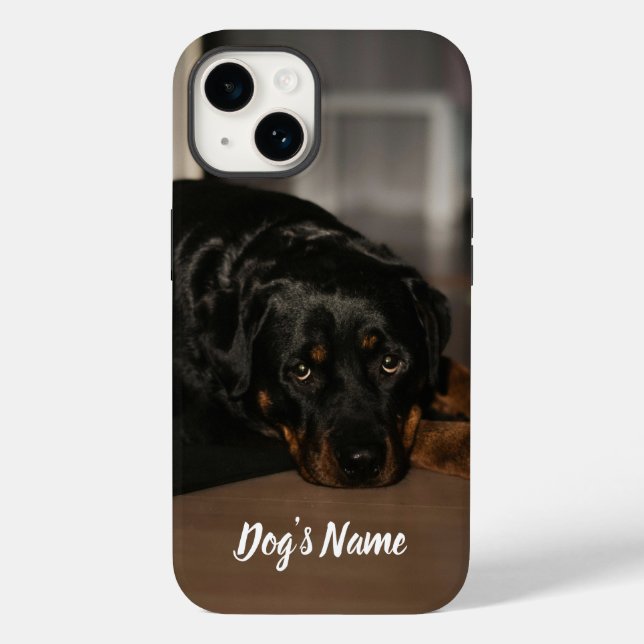 Personalisiert Ihr Rottweiler Dog Foto & Name Case-Mate iPhone 14 Hülle (Rückseite)