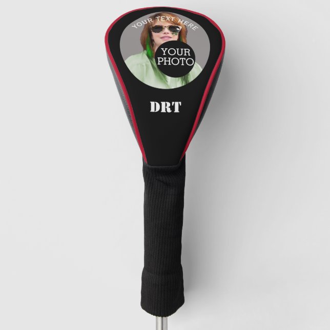 Personalisiert Ihr Text-Monogramm Ihr Bild auf a Golf Headcover (Vorderseite)