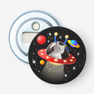 Personalisiert IHRE CAT Space Cat Kitten Flaschenöffner