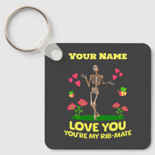 Personalisiert Ihre Liebe Ihr Skelett Valentine Schlüsselanhänger