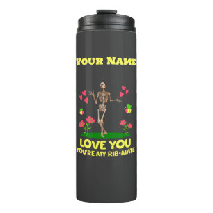 Personalisiert Ihre Liebe Ihr Skelett Valentine Thermosbecher