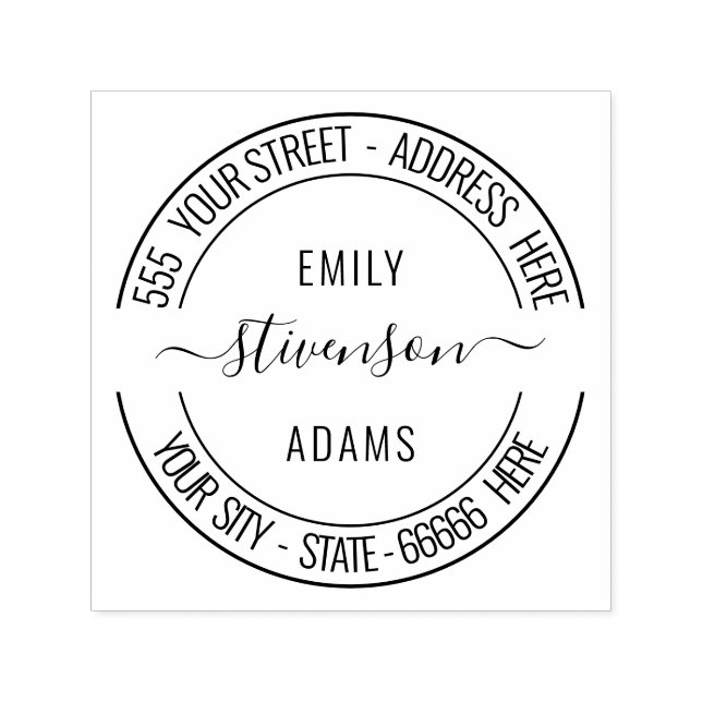 Personalisiert Ihre Namensadresse Moderner Schrift Permastempel (Design)