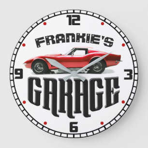 Personalisiert IHRE NAMENSChevy Korvette Große Wanduhr