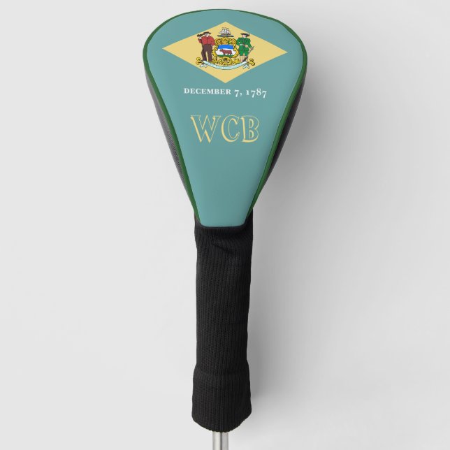 Personalisiert Ihre Text-Delaware-Staats-Flagge Golf Headcover (Vorderseite)