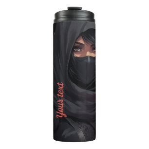 Personalisiert Ihren Text Ninja Girl Thermal Tumbl Thermosbecher