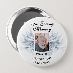 Personalisiert im Gedächtnisgedächtnis: Angel Wing Button