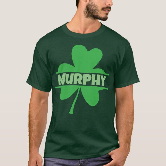 Personalisiert, Individuelle Name, grünes Kleeblat T-Shirt (Vorderseite)