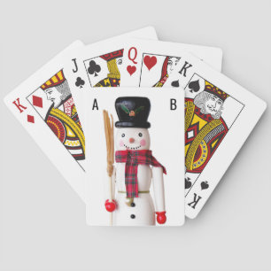 Personalisiert (Initialen hinzufügen) Snowman Nutc Spielkarten