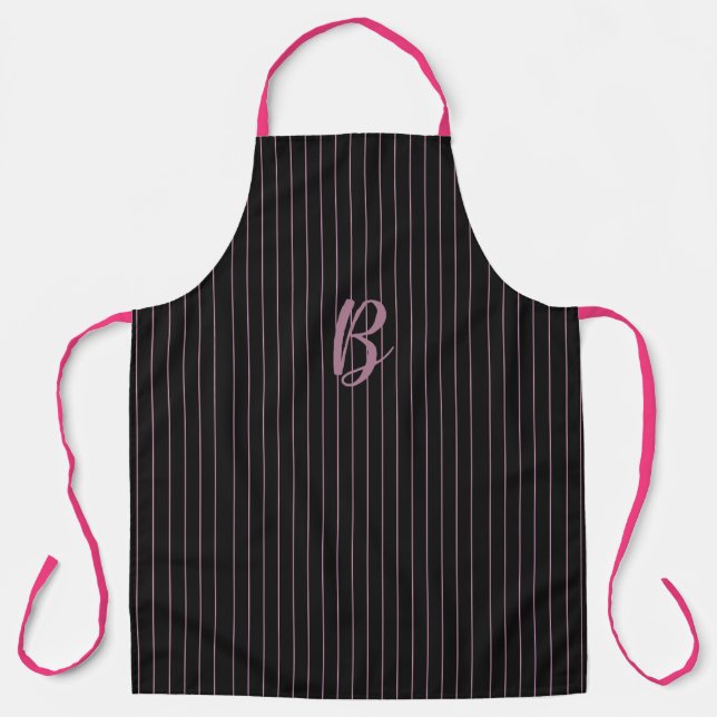 Personalisiert/Initialisiert, schwarz und rosa ges Schürze (Vorderseite)