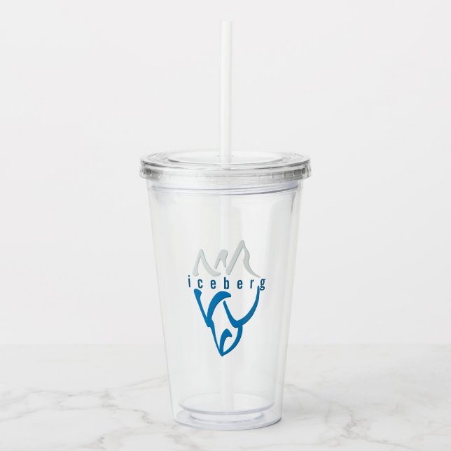 Personalisiert Inspiration Blue Abstrakt Iceberg Acryltrinkbecher (Vorderseite)