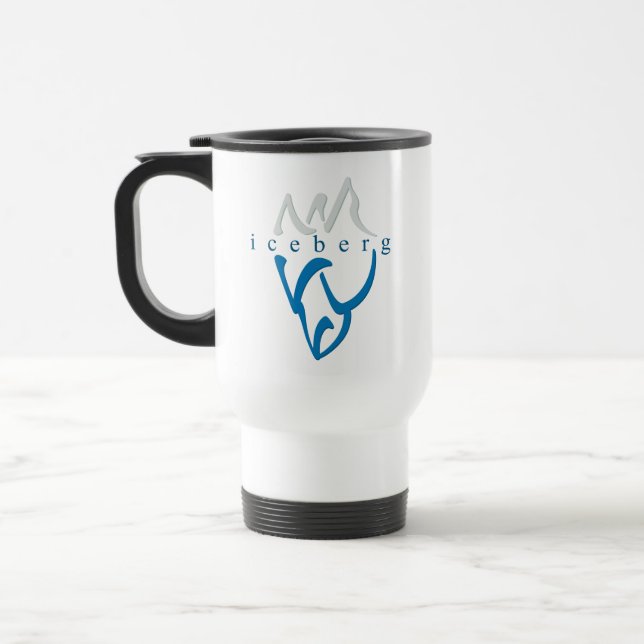 Personalisiert Inspiration Blue Abstrakt Iceberg Reisebecher (Links)
