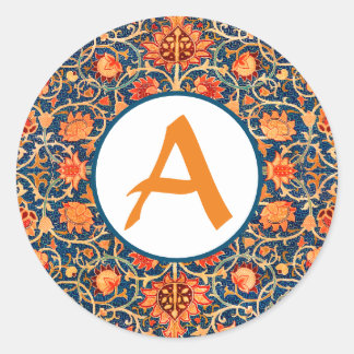 PERSONALISIERT INTIAL William Morris ROUND STICKER