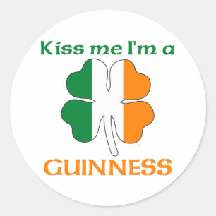 Personalisiert irisch küss Me I'm Guinness Runder Aufkleber