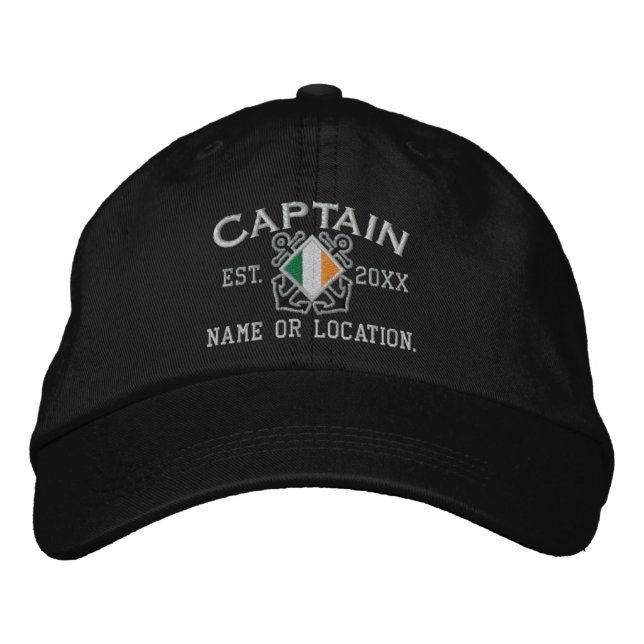Personalisiert Irish Captain Nautical Embroidery Bestickte Kappe (Vorderseite)