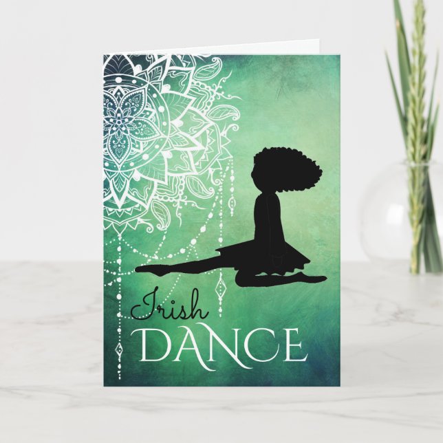 Personalisiert Irish Dance Beautiful Green Geburts Karte (Vorderseite)
