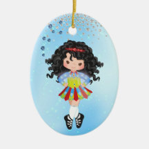 Personalisiert Irish Dance Black Hair Girl Weihnac