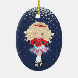 Personalisiert Irish Dance Blond Girl Weihnachten Keramik Ornament