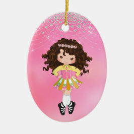 Personalisiert Irish Dance Brünett Girl Keramik Ornament