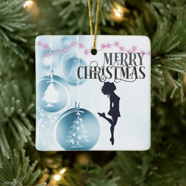 Personalisiert Irish Dance Hard Shoe Blue Christma Keramikornament (Baum)