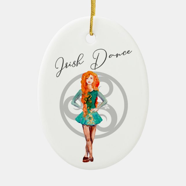 Personalisiert Irish Dance Hard Shoe Celtic Knot Keramik Ornament (Vorne)