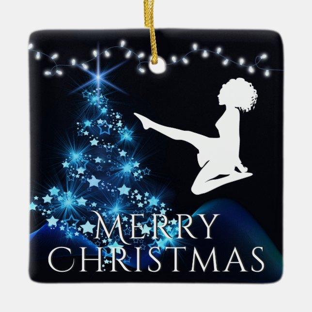Personalisiert Irish Dance Soft Shoe Blue Weihnach Keramikornament (Vorderseite)