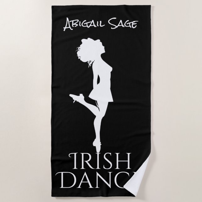 Personalisiert Irish Dancer Hard Shoe Dance Strandtuch (Vorderseite)