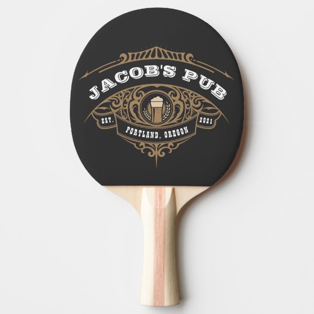 Personalisiert Irish Pub Tischtennis Schläger (Vorderseite)