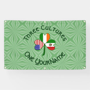 Personalisiert Irish USA Flags Kleeblatt Banner