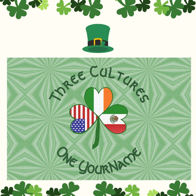 Personalisiert Irish USA Flags Kleeblatt Seidenpapier (Von Creator hochgeladen)
