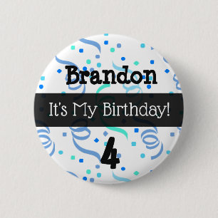 Personalisiert ist der Knopf meines Geburtstags Bl Button
