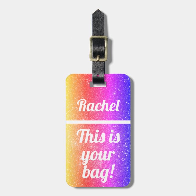 Personalisiert ist dieses Ihr Tasche | lustiger Gepäckanhänger (Vorderseite vertikal)