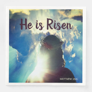 Personalisiert IST ER RISEN Religiöse Jesus Ostern Serviette
