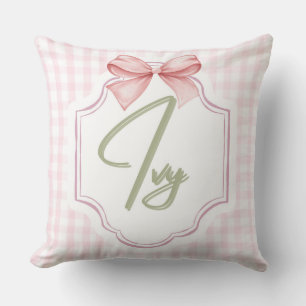 Personalisiert Ivy Baby Girl Kinderzimmer Bow&Ging Kissen