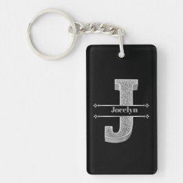 Personalisiert J Initial Silver Monogram - Ihr Nam Schlüsselanhänger