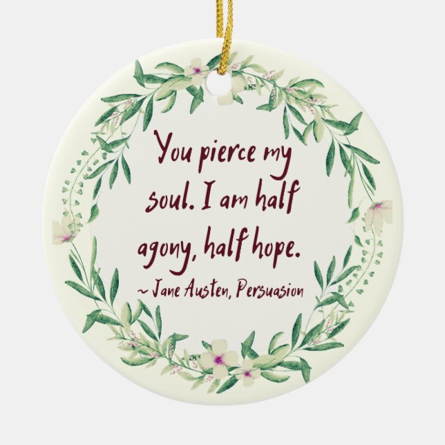 Personalisiert Jane Austen Zitat Literatur Keramik Ornament (Vorne)