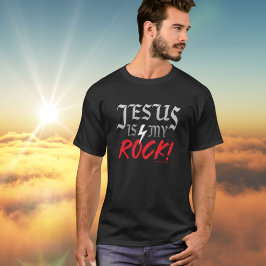 Personalisiert "Jesus is My Rock" Rock and Roll T- T-Shirt