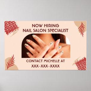 Personalisiert Jetzt Gesucht Nagelstudio-Spezialis Poster