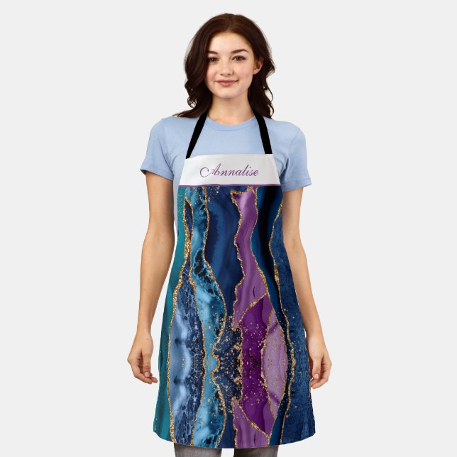 Personalisiert Jewel Tone Agate Schürze (Getragen)