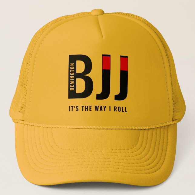 Personalisiert Jiu Jitsu BJJ Black Belt Truckerkappe (Vorderseite)