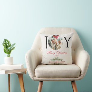 PERSONALISIERT JOY MERRY CHRISTMAS FOTO KISSEN