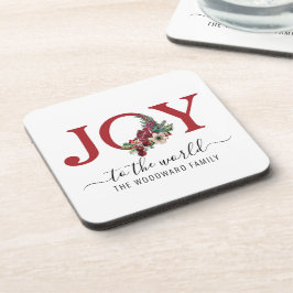 Personalisiert Joy Red White Getränkeuntersetzer