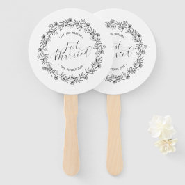 Personalisiert Just Married Floral | Handfächer