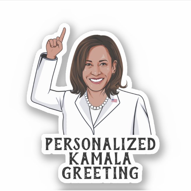 Personalisiert Kamala Greeting Aufkleber (Vorderseite)