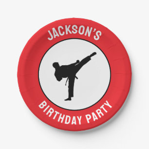 Personalisiert Karate / Taekwondo / Judo Geburtsta Pappteller
